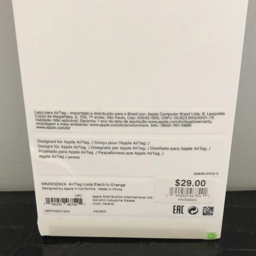 Apple Air Tag Loop orange. New in Box!